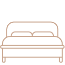 Comfortable bedding icon